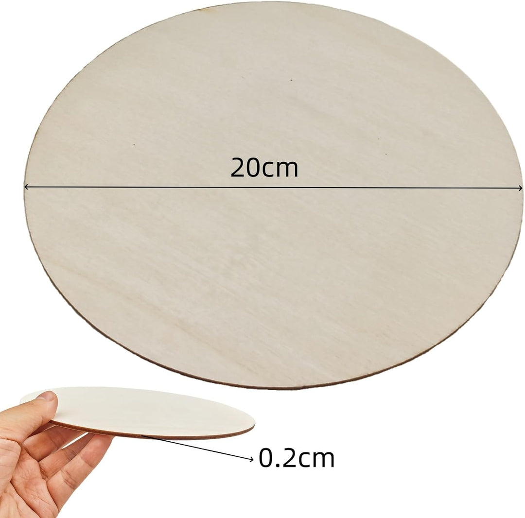 Runde Holzscheiben, 20 cm, unlackiert, zum Basteln, Malen, Heimdekoration, 20 Stück, 20 cm