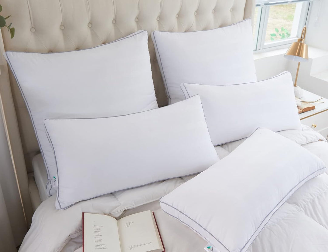 Hotel Kissen 40 x 80 2er Set-Pillows for Sleeping-Kopfkissen 40x80-Down Alternative Mikrofaser Nacke