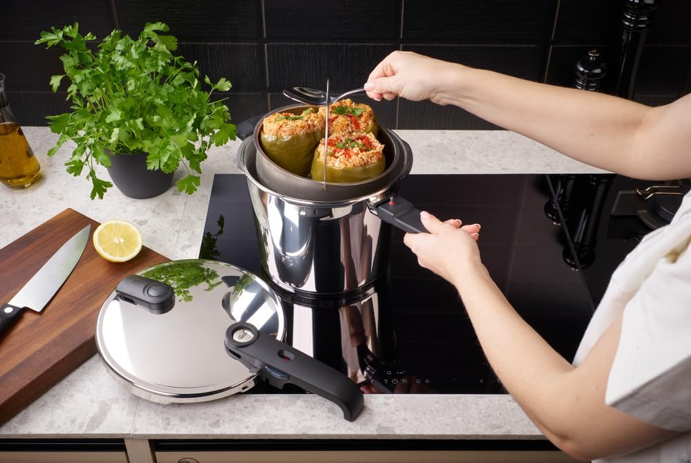 Fissler Vitaquick Edition/Schnellkochtopf (6 L, Ø 22 cm) Edelstahl-Dampfkochtopf, 2-Garstufen, inkl.