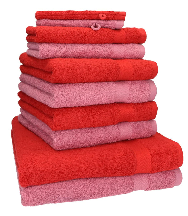 Betz 10-TLG. Handtuch-Set Premium 100% Baumwolle 2 Duschtücher 4 Handtücher 2 Gästetücher 2 Waschhan