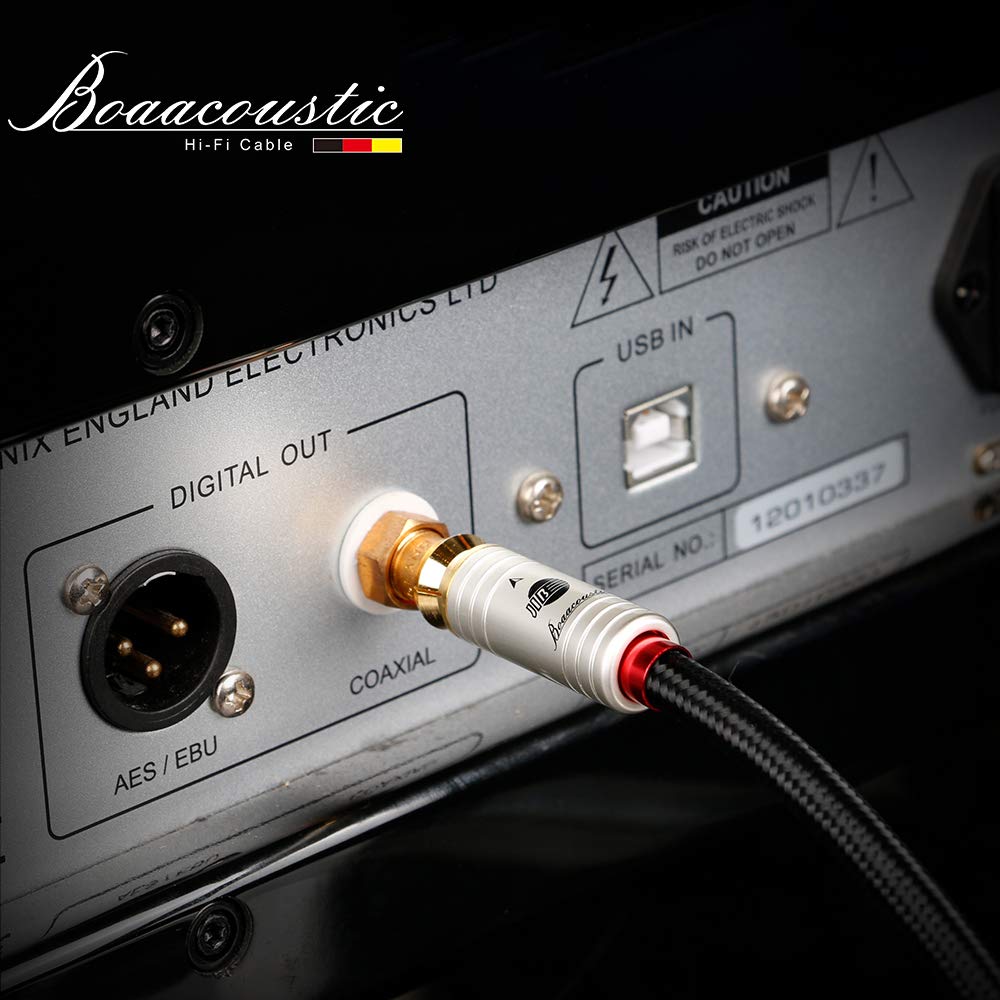 JIB Boaacoustic BlackBerry Cinch RCA Digitales Koaxialkabel, 4N OFC Subwoofer Kabel, S/PDIF/Audio/Di