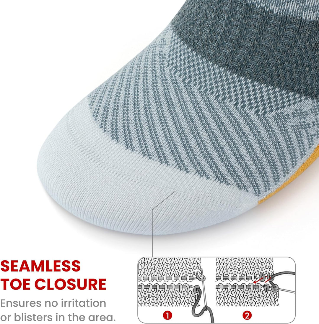 GoWith 6 Paar Bambus(Viskose)-Sneakersocken, Sportsocken für Damen und Herren, Kurze Sport-Socken, L