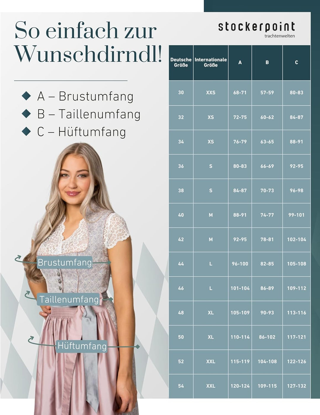 Stockerpoint Damen Dirndl Monroe Kleid für besondere Anlässe 32 Altrosa, 32 Altrosa