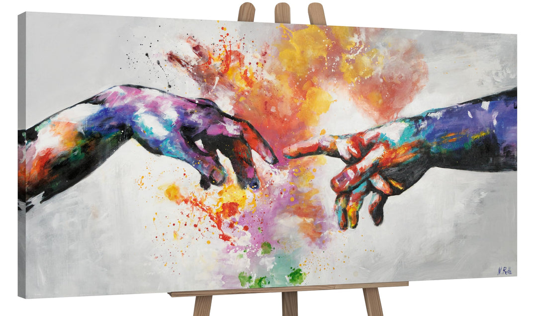 YS-Art Abstrakt Design Acryl Gemälde auf Leinwand Galaktisch handgemalt Wandbilder Wohnzimmer modern