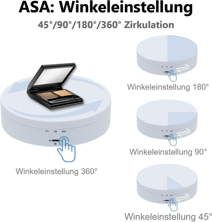 Mcbazel 360-Grad-Drehständer für Fotografie 360°, Elektrisch Drehbarer Drehteller 3KG, Motorisierter
