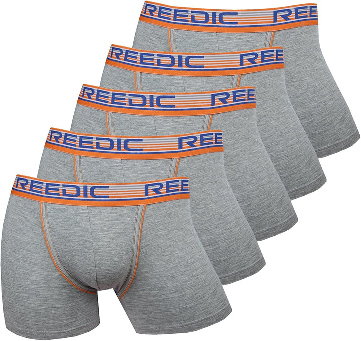 Reedic Herren Boxershorts Modal 5er Pack, M Je 5x Grau