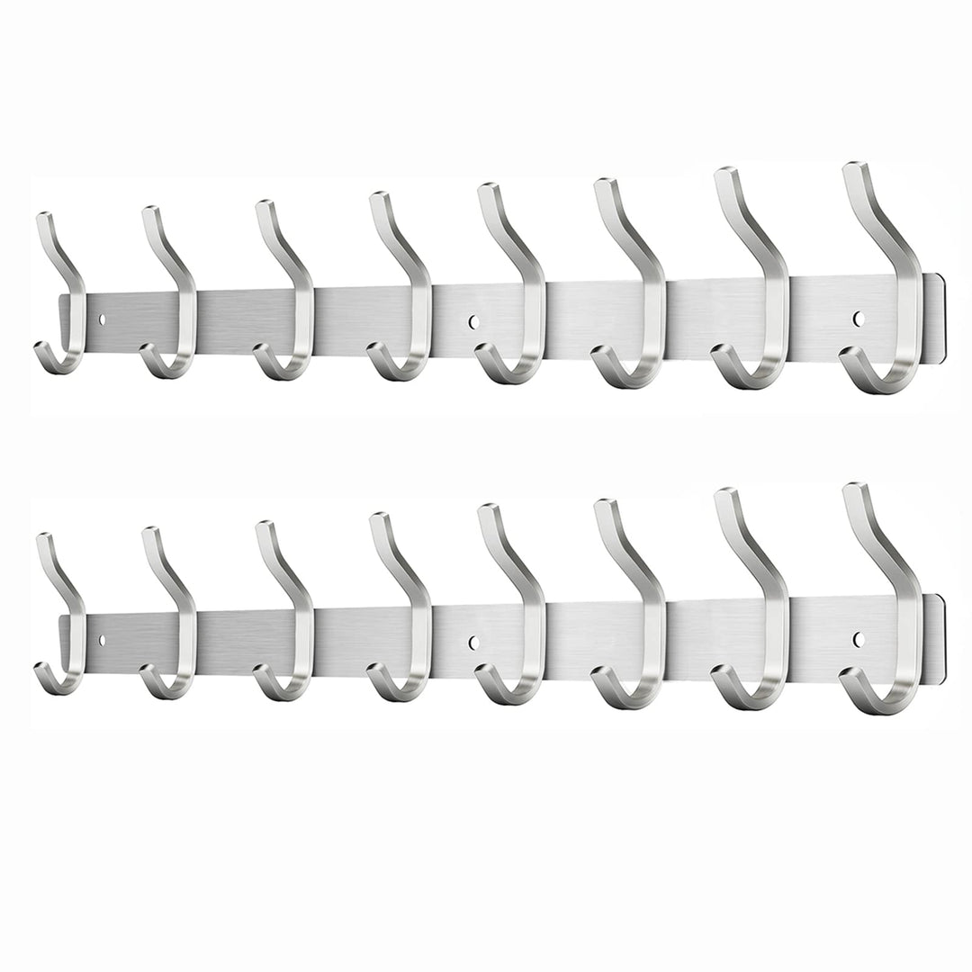 Garderobenhaken Edelstahl, Hakenleiste Kleiderhaken Wand mit 8 Haken, Garderobe Garderobenleiste Wan