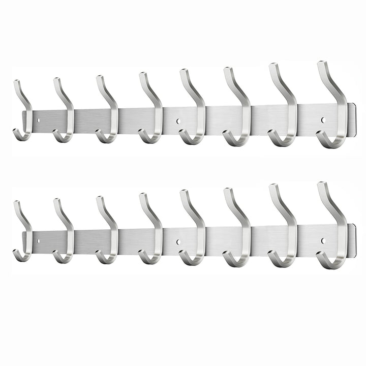 Garderobenhaken Edelstahl, Hakenleiste Kleiderhaken Wand mit 8 Haken, Garderobe Garderobenleiste Wan