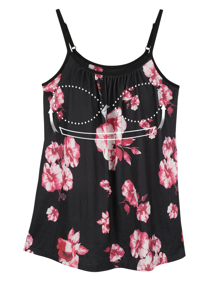 STARBILD Damen Top Mit Unterhemd BH-Hemd Basic Tank Tops U-Ausschnitt Oberteile Bequeme Frauen Shirt