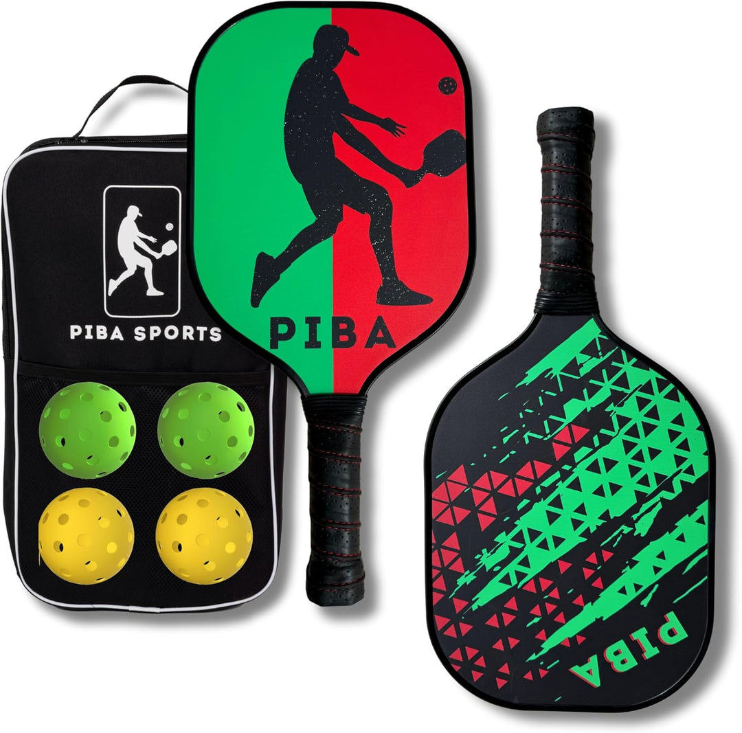 Pickleball Schläger Set inkl. Tasche 2X Paddel 2X Indoor Bälle 2X Outdoor Bälle und Praktischer Trag