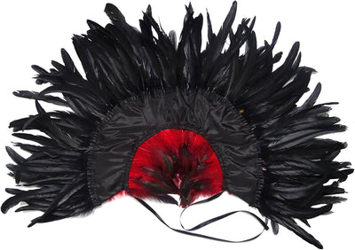 keland Schwarzer Gothic Victorian natürlicher Feder-Kap-Schal-Stola Poncho mit-Kragen Rot, Rot