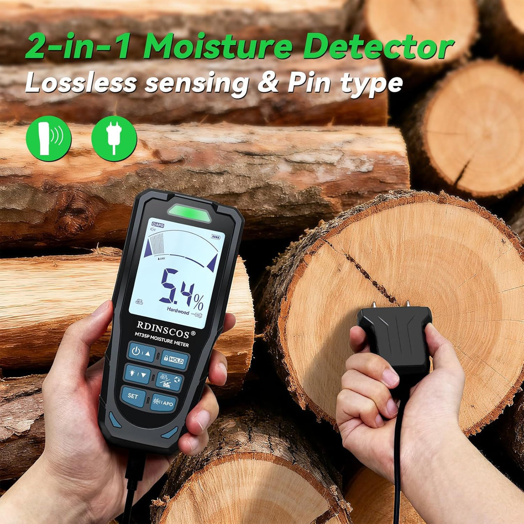 RDINSCOS Feuchtigkeitsmessgerät Feuchtigkeitsmesser Wand, Holzfeuchtemessgerät, Digitales Pin-Messge