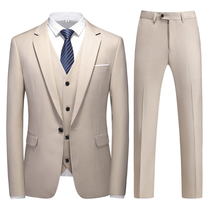 KUDMOL Herren 3-Stücke Anzug Business EIN Knopf Smoking Anzug für Männer Smoking Klassische Blazer W