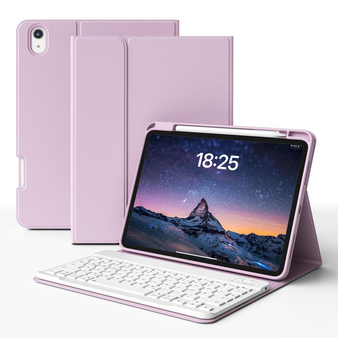 Hülle mit Tastatur für iPad (A16) 11 Zoll 2025/10. Generation 10.9 Zoll 2022, Deutsch QWERTZ Layout