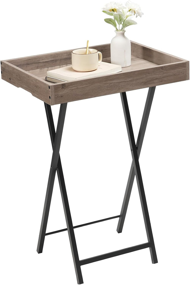 HOOBRO Beistelltisch, Klappbarer Nachttisch, Couchtisch, Faltbarer TV-Tablett zum Essen, Snack-Abend
