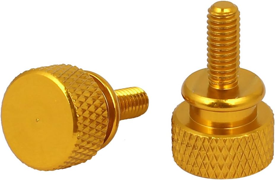 sourcing map 10 Stk Computer PC Fall Schulter Typ Rändel Daumen Schraube Gold Ton M4x10mm