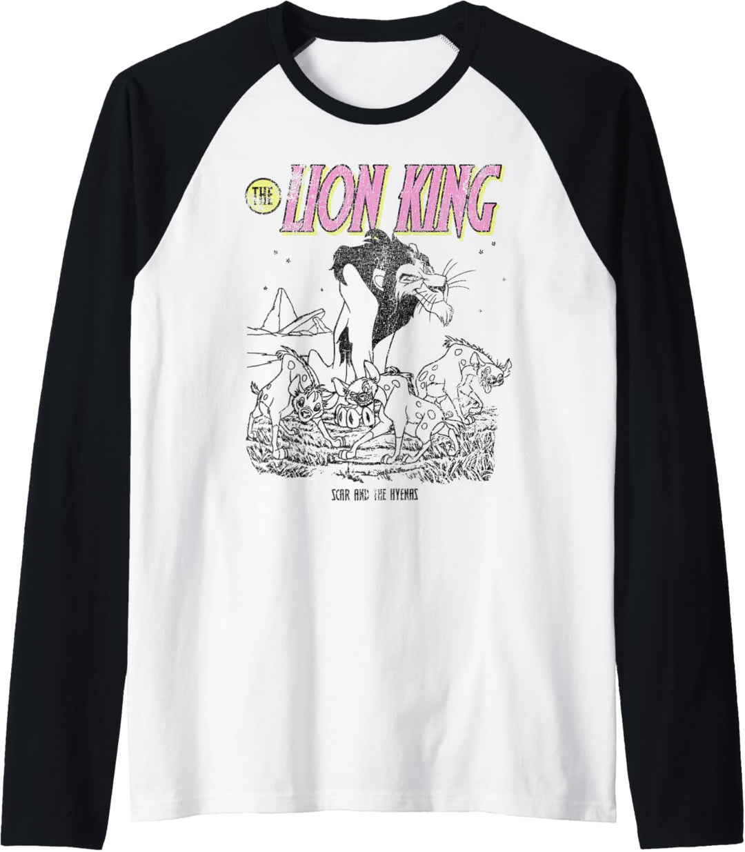 Disney Lion King Distressed Scar and Hyenas Raglan