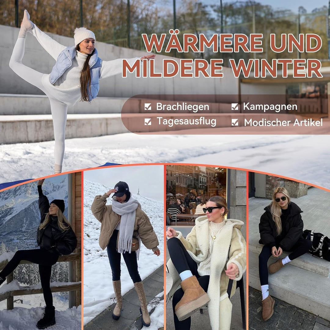 HLTPRO Thermo Leggings Damen Gefütterte Winter High Waist Thermohose Dicke Thermoleggings Warm Leggi
