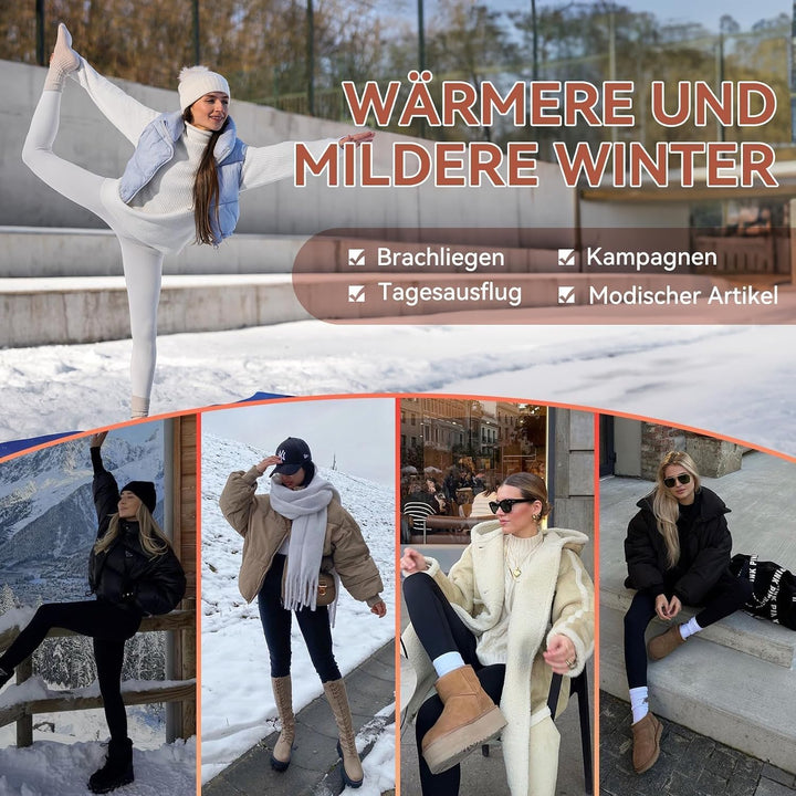 HLTPRO Thermo Leggings Damen Gefütterte Winter High Waist Thermohose Dicke Thermoleggings Warm Leggi
