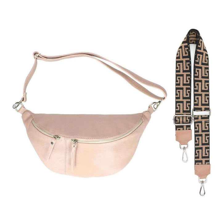 Made in Italy OBC DAMEN SET Gürteltasche + Schultergurt LEDER Crossbody Hüfttasche Bauchtasche Umhän