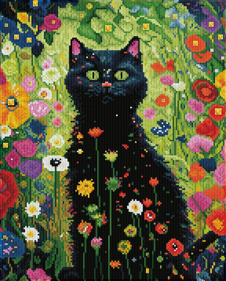 DIAMOND DOTZ 2593880 Original 5D Diamond Painting Set, Katze im Garten, DIY Diamant-Malerei-Kit mit