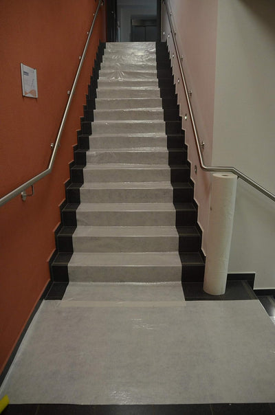 Abdeckvlies 1,00 m x 25 m weiss 180g/m² selbsthaftend Bodenschutz Vlies Treppe