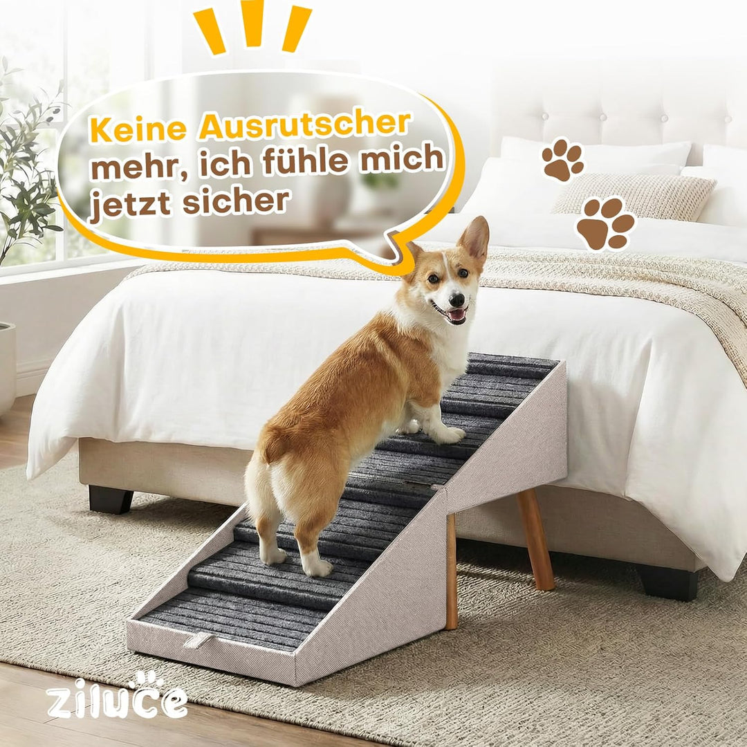 Hunderampe für Bett und Couch, Hundetreppe für grosse, mittlere und kleine Hunde, klappbare 2-in-1-H