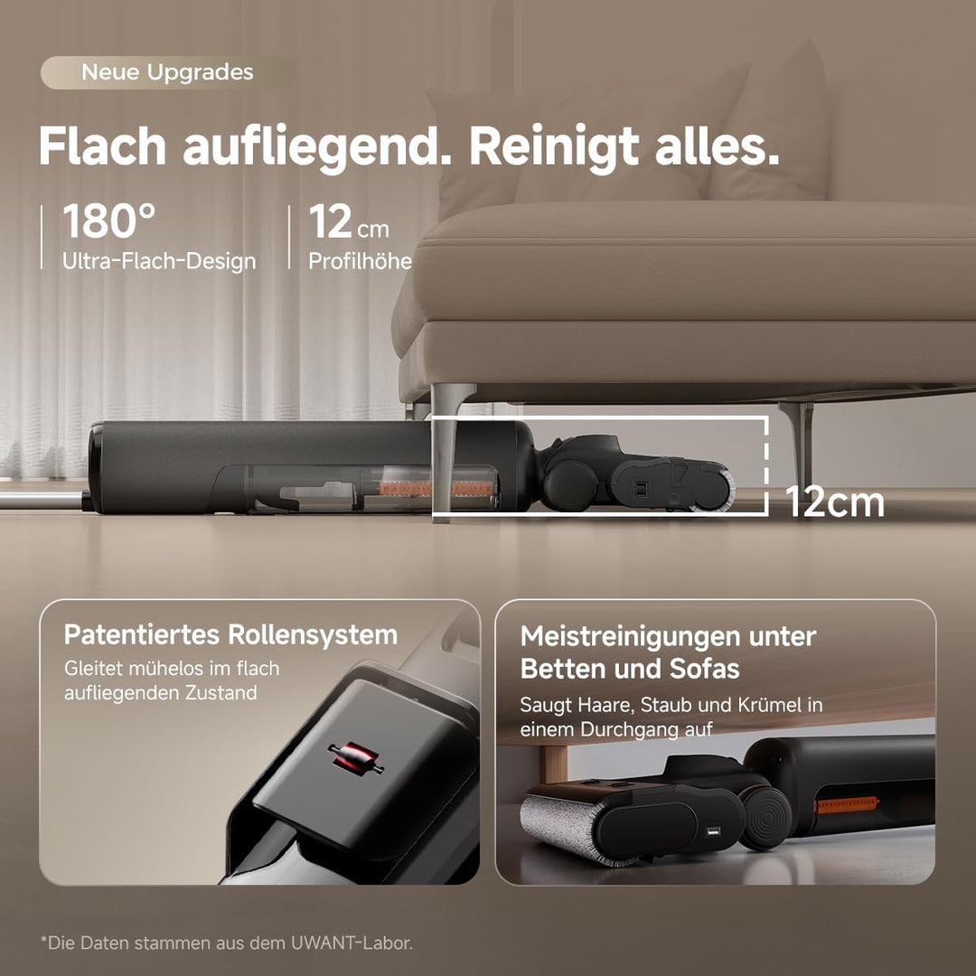 uwant D600 Nass- Trockensauger, kabellos, wäscht und saugt mit heissem Wasser 100 °C, 23.000 Pa, Sel