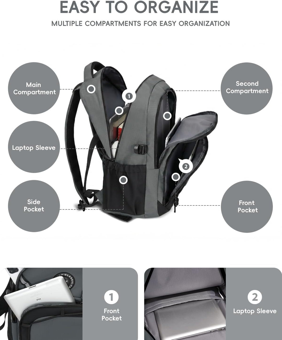 Amythe 2026 Schulrucksack Jungen Teenager, Gross Rucksack Schule Oberstufe Schultasche Junior mit Re