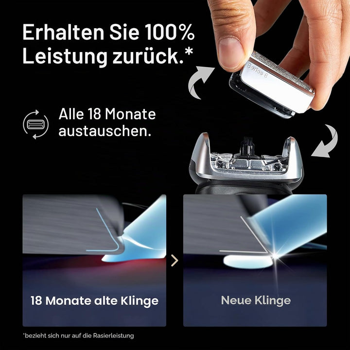 Braun Serie 8 Ersatzkopf für Elektrorasierer – 83 m – kompatibel mit Elektrorasierer 8370 cc, 8340s,