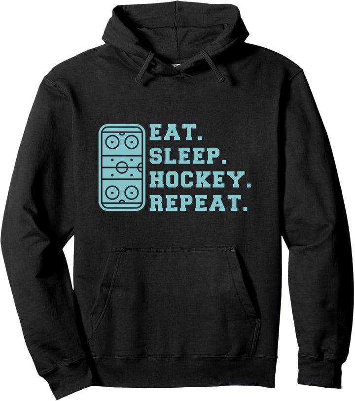 Eat Sleep Hockey Repeat Damen Herren Jungen Mädchen Kinder Eishockey Pullover Hoodie