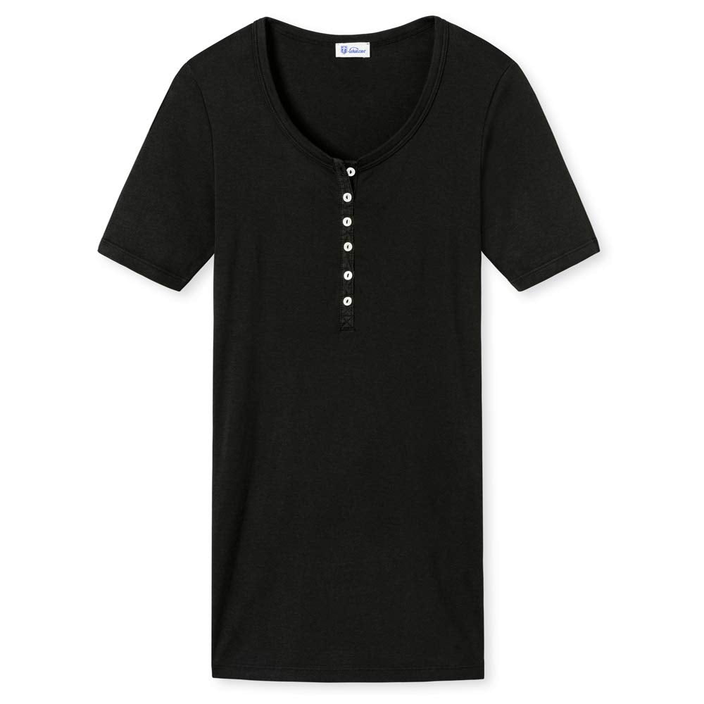 Schiesser Revival, Da-Shirt Berta, Kurzarm, KL 36 Schwarz, 36 Schwarz