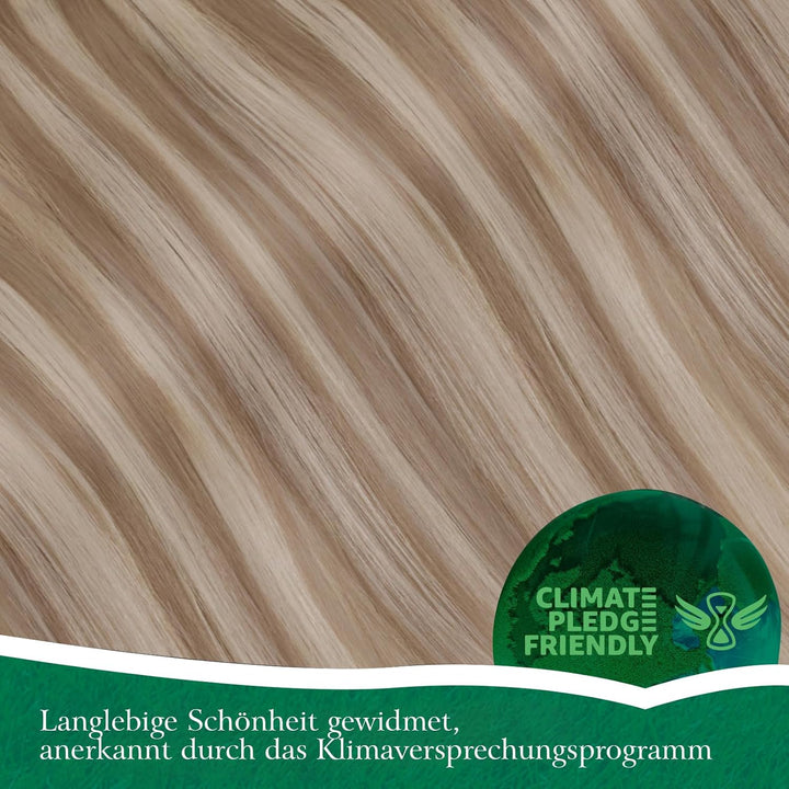 Easyouth Zopf Extensions Echthaar Clip in Zopf Extensions Ponytail 16 Zoll Farbe Ash Brown Highlight