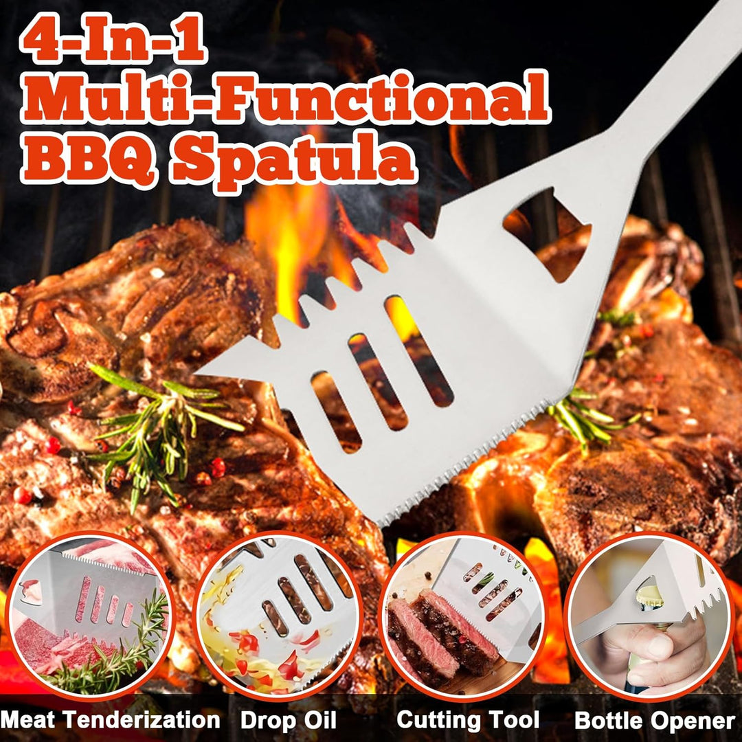 Grillbesteck Set 34-teilig, Edelstahl Grillzubehör, Grillzubehör Mit Aufbewahrungstasche Und Grillma