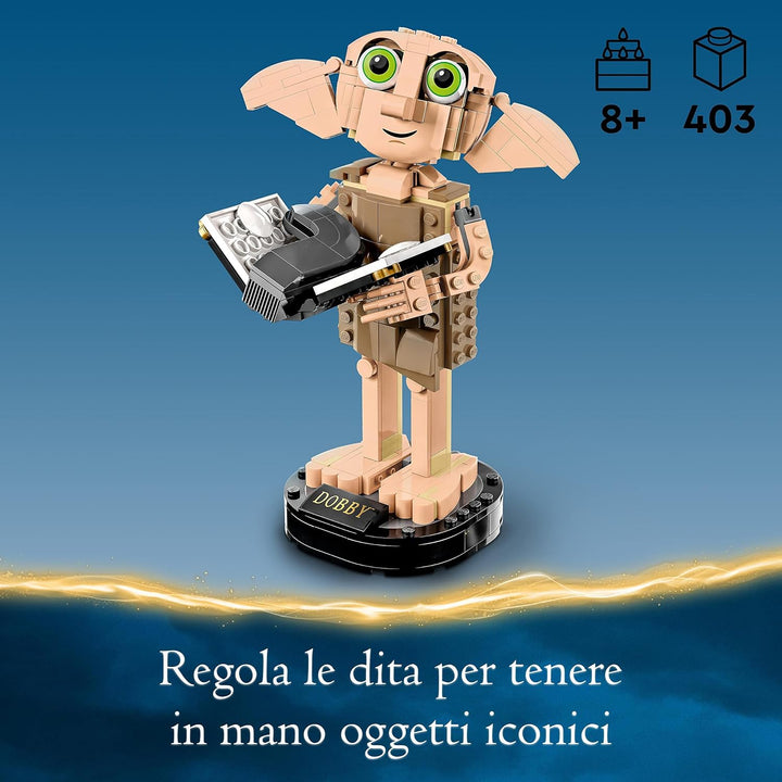 LEGO Harry Potter Dobby der Hauself Set, bewegliche ikonische Figur, Spielzeug & Harry Potter Fliege