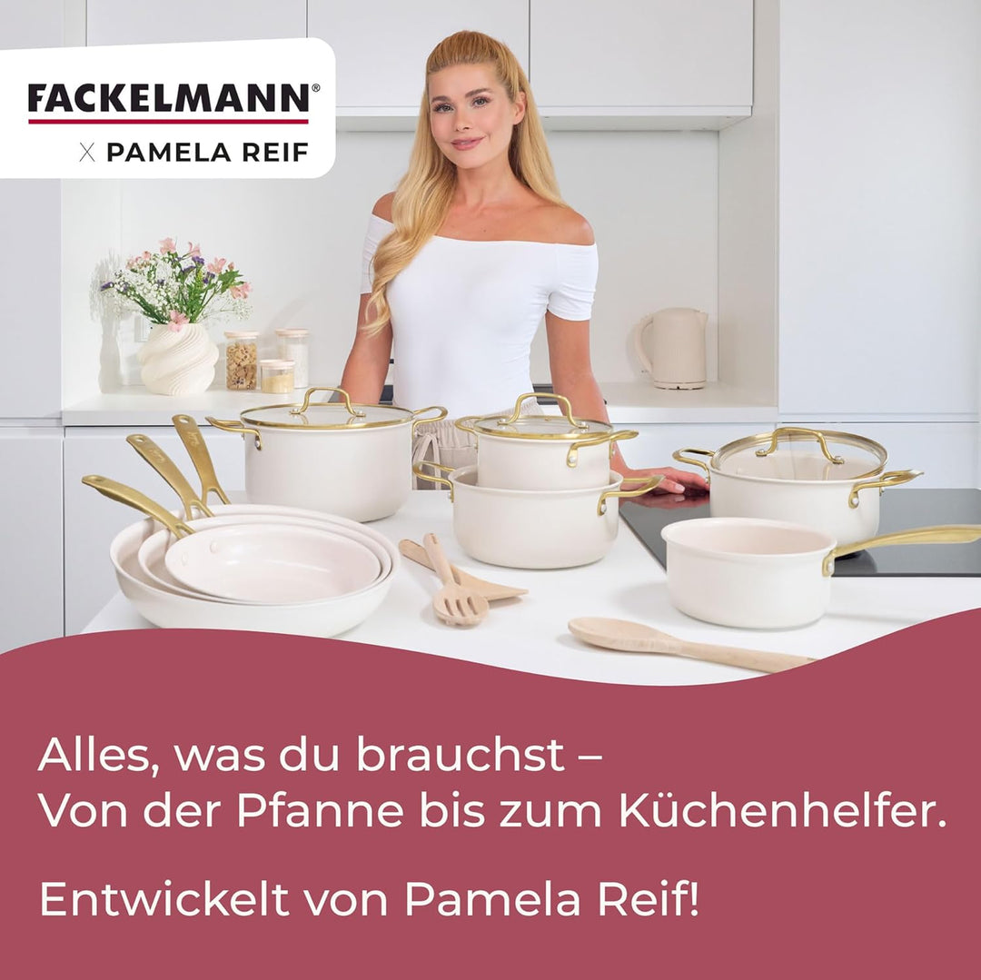 FACKELMANN x Pamela Reif Bratpfanne Ø 28 cm – aus recyceltem Aluminium mit PFAS-freier keramischer B