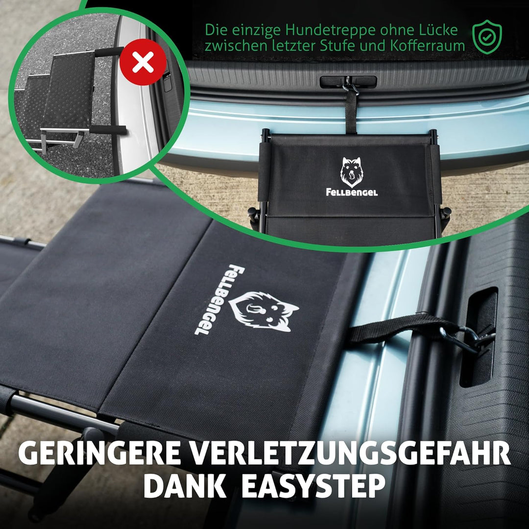 Hundetreppe Auto [mit einzigartiger Sicherheitsstufe] Hunderampe Auto klappbar - Einstiegshilfe Hund