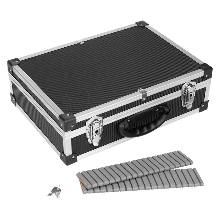 anndora Werkzeugkoffer 70101 Werkzeugkiste 42,5 x 30,5 x 12,5 cm abschliessbar - Schwarz Aluminium,