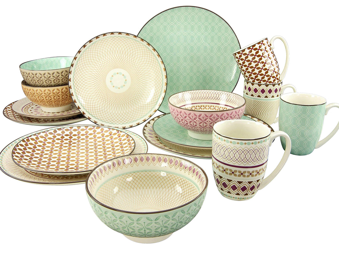 Creatable, 20310, Serie MANDALA, Geschirrset Kombiservice 16 teilig, Steinzeug Kombiservice 16 teili