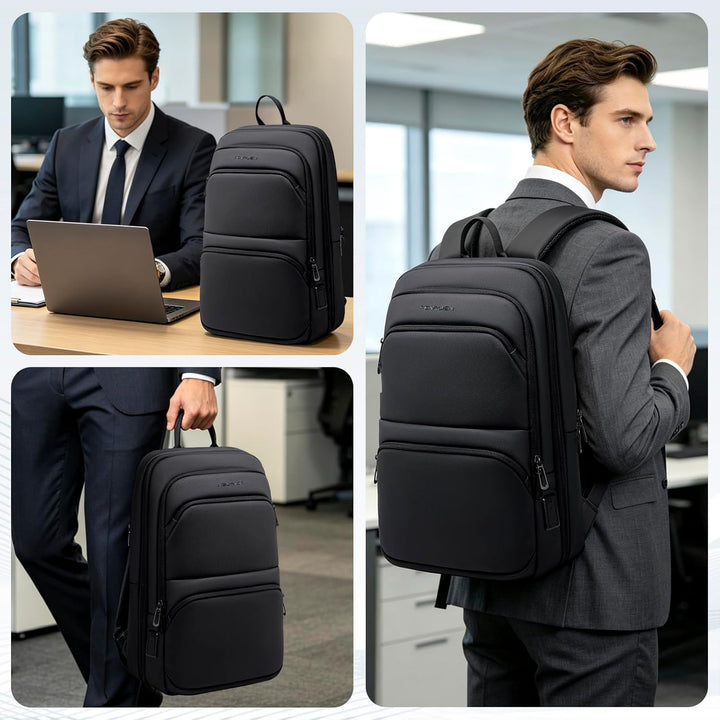 FENRUIEN Leichter Business Rucksack Herren 15.6 Zoll Wasserdicht Notebook Laptop Backpack Erweiterba