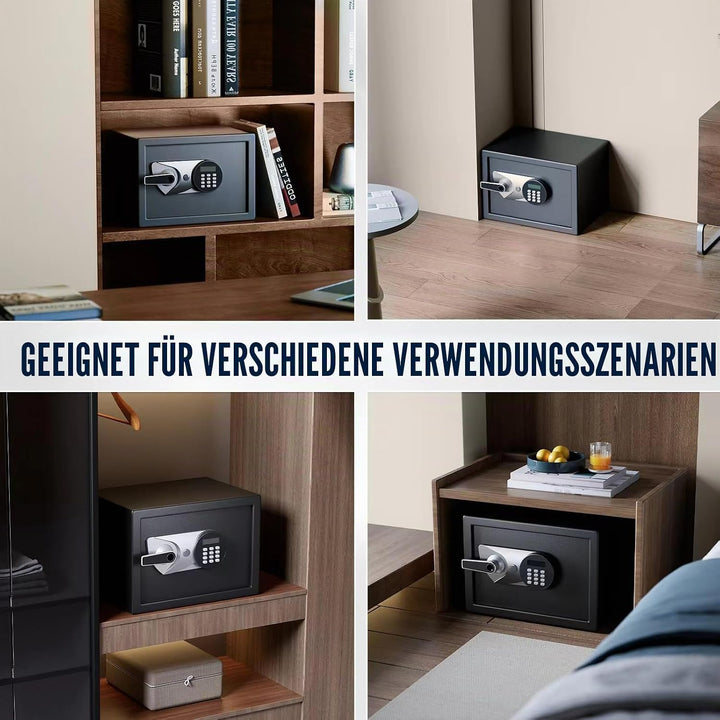 Tresor, BlackSmith Safe Tresor für Zuhause Klein 35x25x25cm, Biometrischer Fingerabdruck Digitaler Z