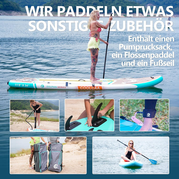 COOLCAA SUP Board, 355cm (Extra Gross) Stand Up Paddling Board, Aufblasbares Stand-Up Paddle Board m