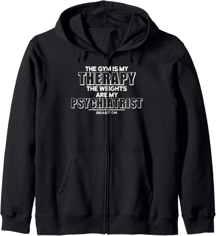Gym ist meine Therapie Lustiges Gym Fitness Training Sprüche Kapuzenjacke