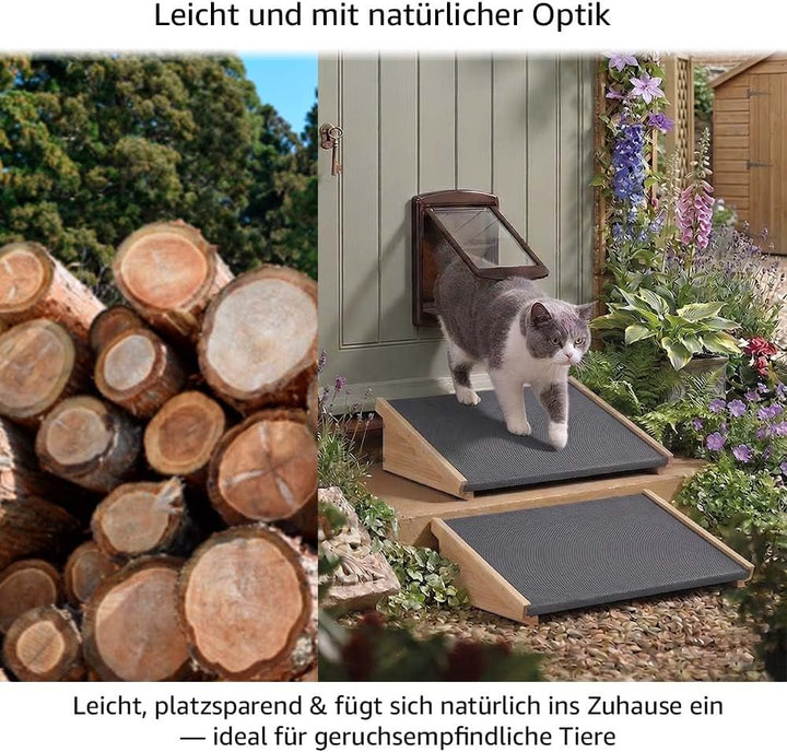 unipaws Hundetreppe 2er Pack, rutschfeste Hunderampe mit Gummioberfläche, Sanfte Einstiegshilfe für