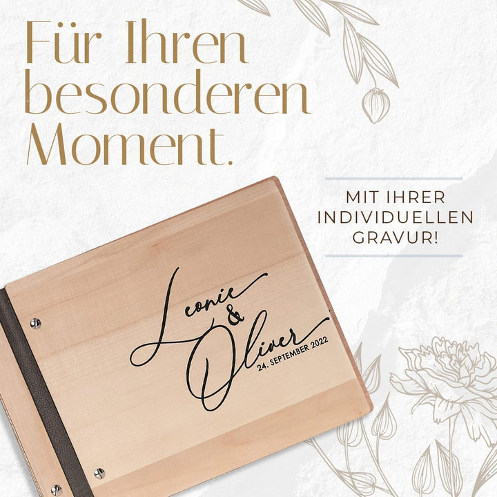 Hochzeitideal – Personalisierbares Gästebuch Hochzeit Tommi E13 mit 40 Seiten I Hochzeit Gästebuch a