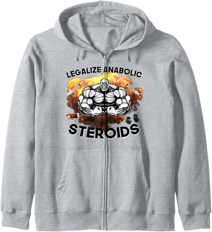 Legalize Anabolische Steroide Lustiges Fitnessstudio Bodybuilding Design Kapuzenjacke