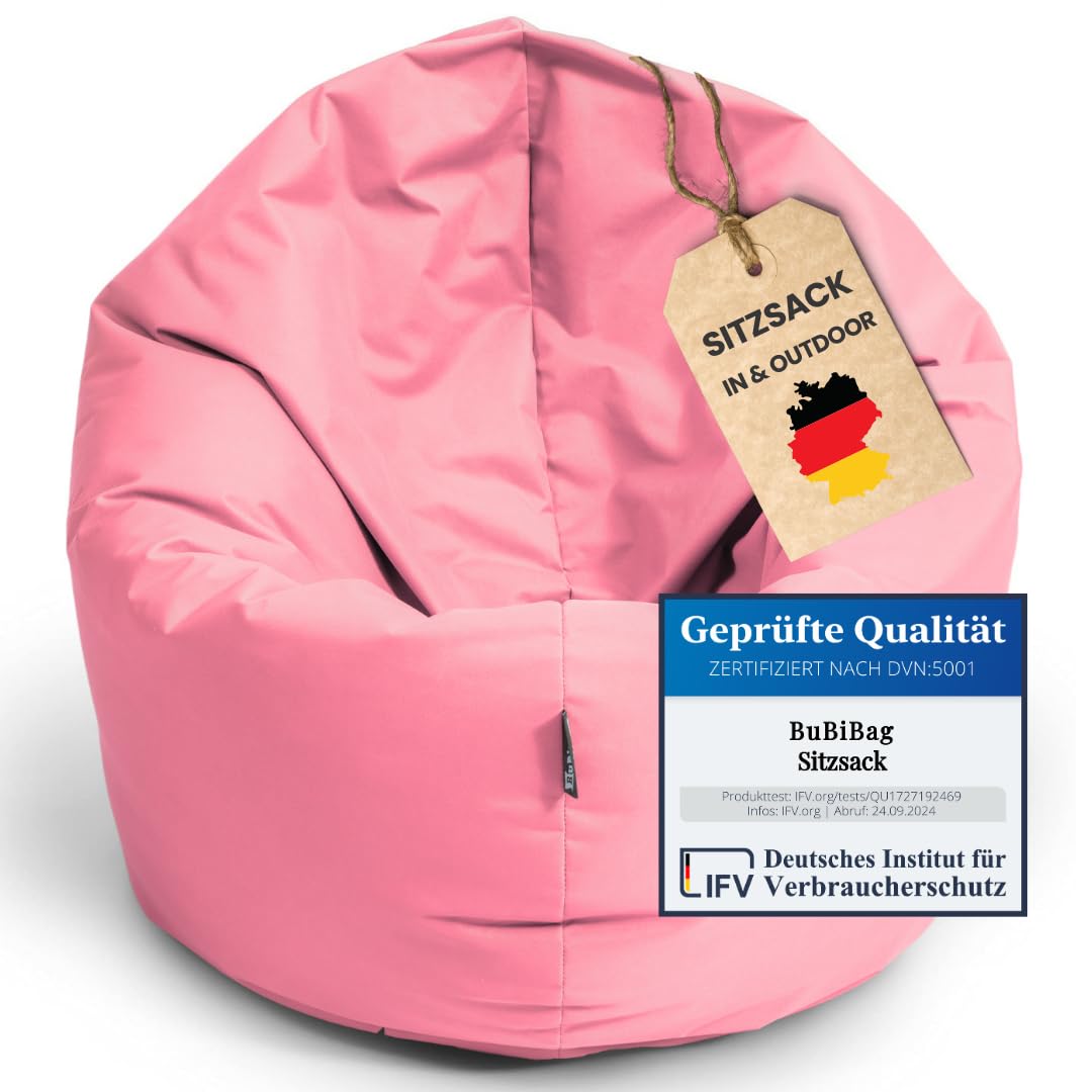 BuBiBag 2in1 Sitzsack L - XXL mit Füllung für Kinder &amp; Erwachsene, Gaming Beanbag &amp; Bodenkissen für