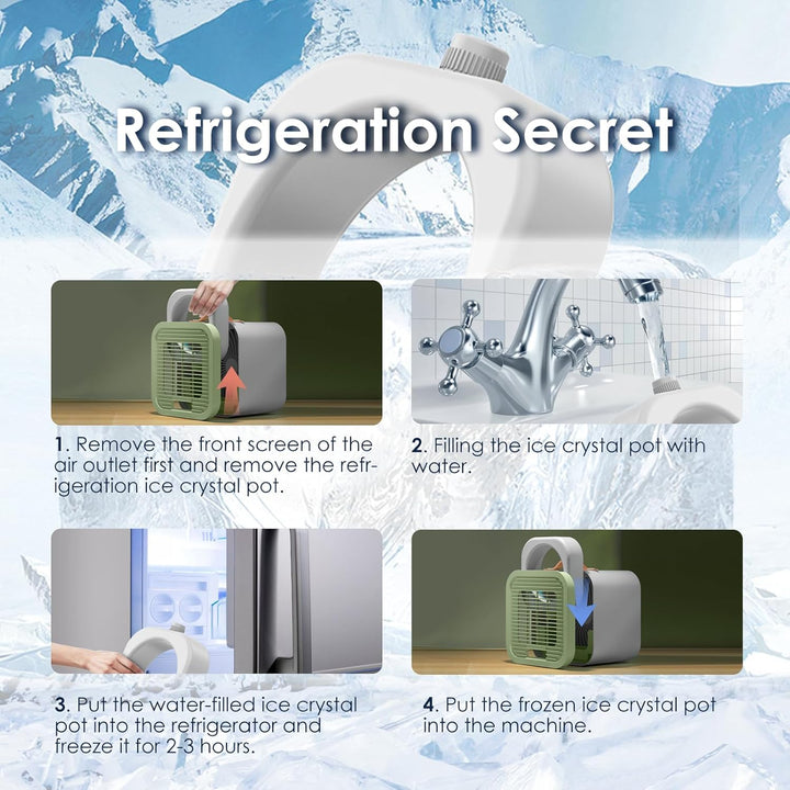 Mobile Klimaanlage, Mini Ventilator USB, Mobiles Klimagerät für Zuhause Büros Räumen, Mobile Klimage