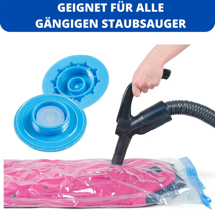 Kronenburg Vakuumbeutel für Kleidung 6er Set 100x80 cm - Vakuum Kleiderbeutel wiederverwendbar - Auf