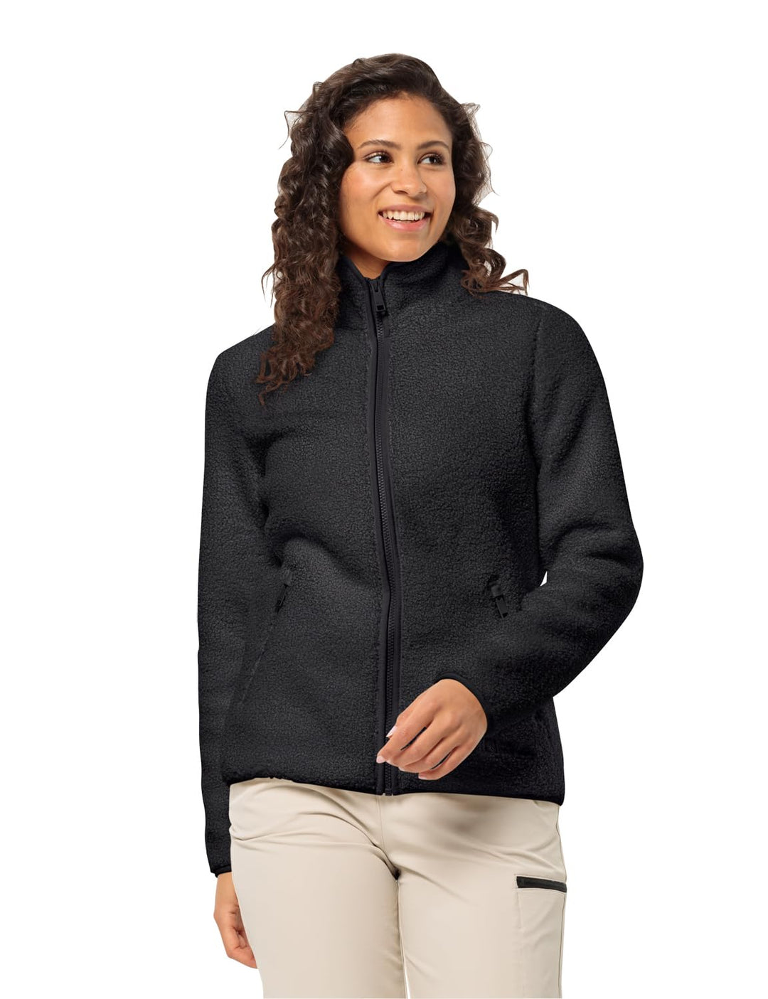 Jack Wolfskin Damen High Curl Jacket W Fleece-Jacke, Schwarz